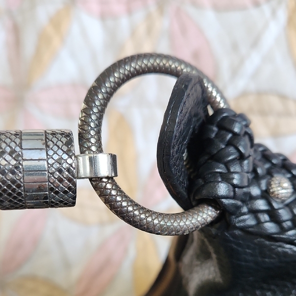 Vintage Brighton Black Hobo Bag with Woven Detailing - Picture 9 of 15